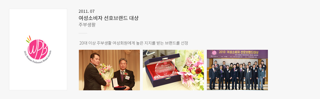 여성소비자 선호브랜드 대상